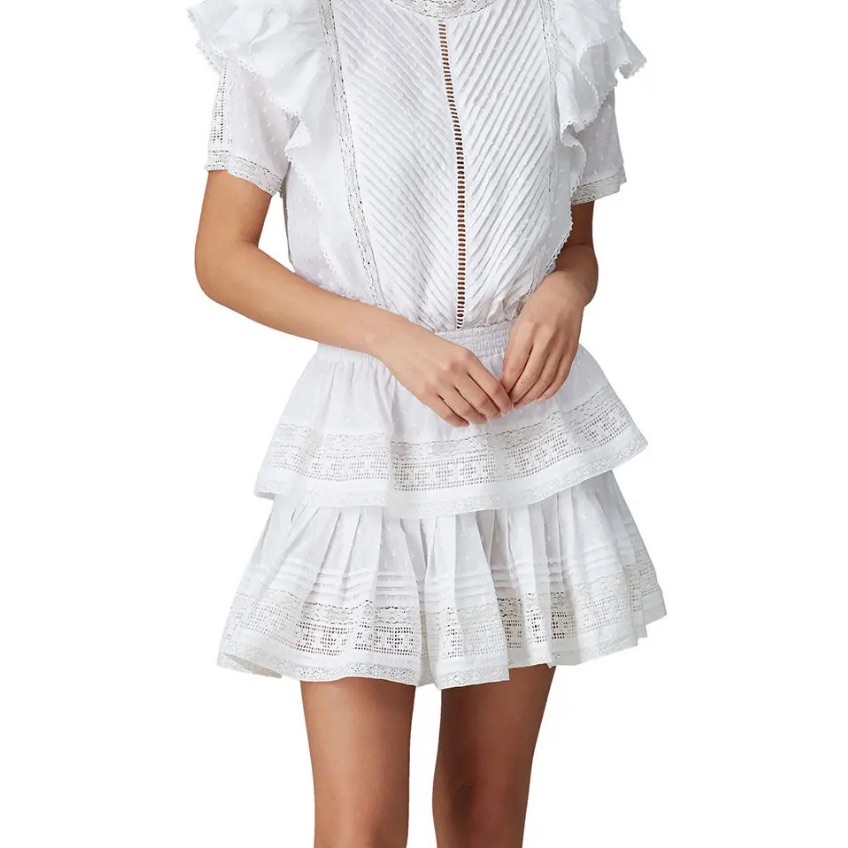 White Ruffled Tiered Mini Sundress